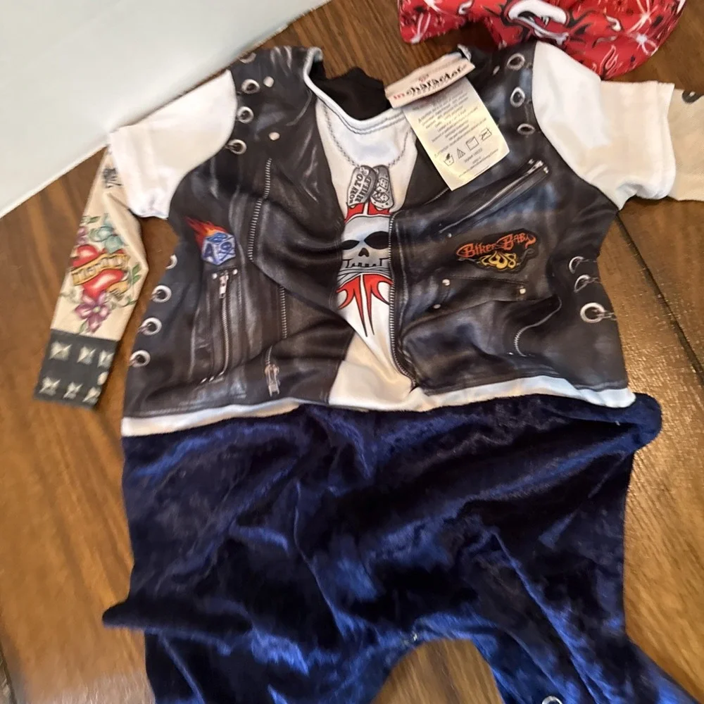 Born to be Wild Biker Jumpsuit Infant/Toddler Halloween Costume 9-12 Month New